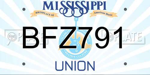 BFZ791 Mississippi License Plate