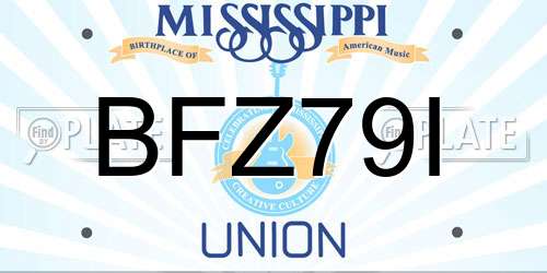 BFZ79I Mississippi License Plate