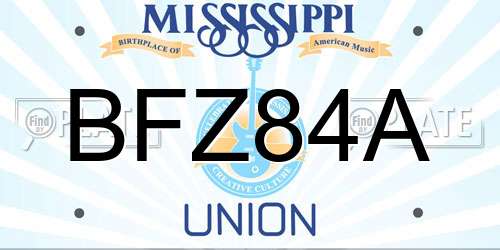 BFZ84A Mississippi License Plate