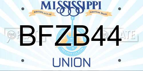 BFZB44 Mississippi License Plate