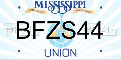 BFZS44 Mississippi License Plate