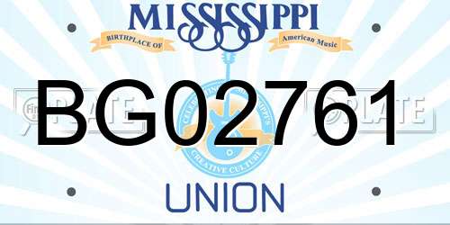 BG02761 Mississippi License Plate