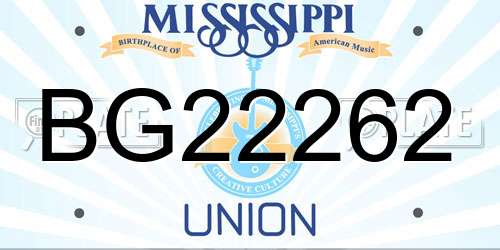 BG22262 Mississippi License Plate