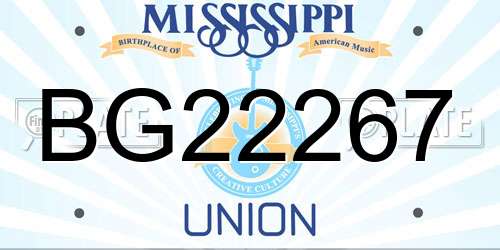 BG22267 Mississippi License Plate