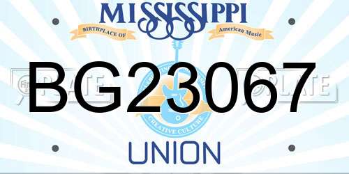 BG23067 Mississippi License Plate