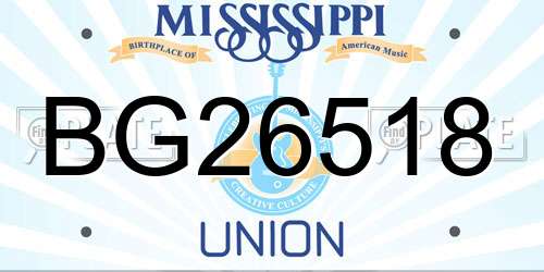 BG26518 Mississippi License Plate