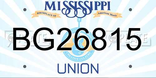 BG26815 Mississippi License Plate