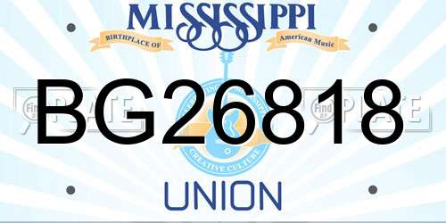 BG26818 Mississippi License Plate