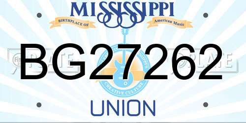 BG27262 Mississippi License Plate