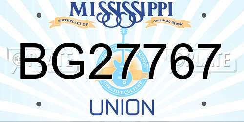 BG27767 Mississippi License Plate