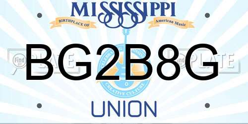 BG2B8G Mississippi License Plate