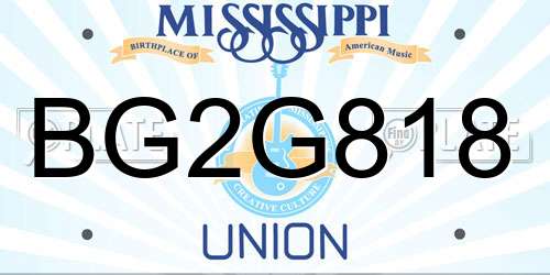 BG2G818 Mississippi License Plate