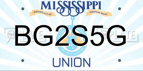 BG2S5G Mississippi License Plate