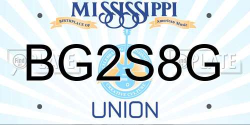 BG2S8G Mississippi License Plate