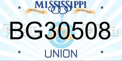 BG30508 Mississippi License Plate