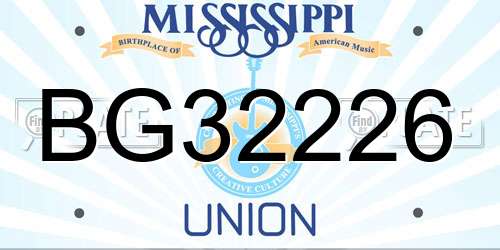 BG32226 Mississippi License Plate