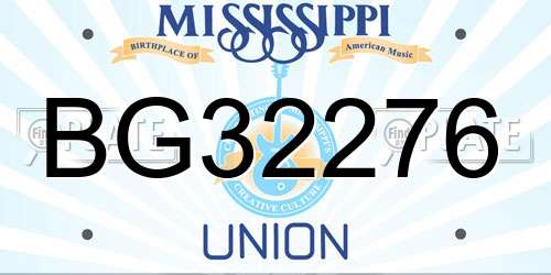 BG32276 Mississippi License Plate