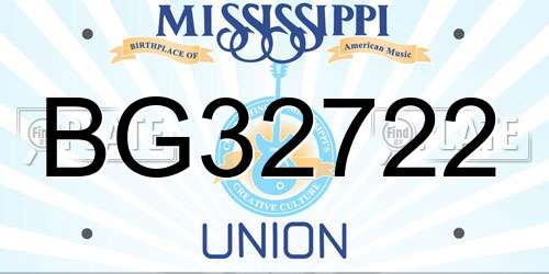 BG32722 Mississippi License Plate