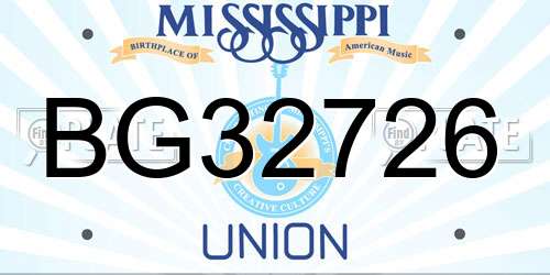 BG32726 Mississippi License Plate