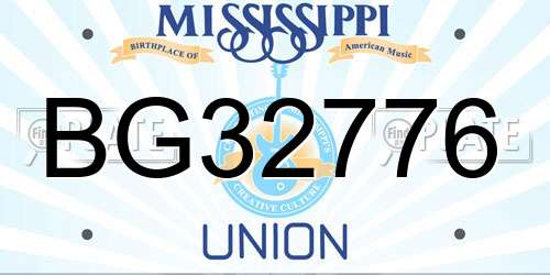 BG32776 Mississippi License Plate