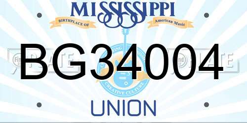 BG34004 Mississippi License Plate