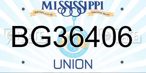 BG36406 Mississippi License Plate