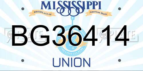 BG36414 Mississippi License Plate