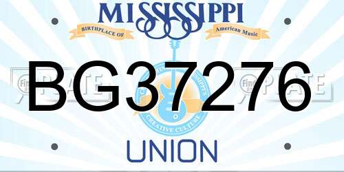 BG37276 Mississippi License Plate