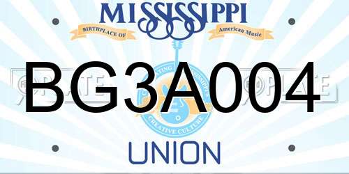 BG3A004 Mississippi License Plate