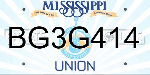 BG3G414 Mississippi License Plate