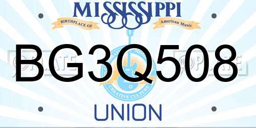 BG3Q508 Mississippi License Plate