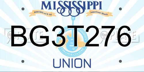 BG3T276 Mississippi License Plate