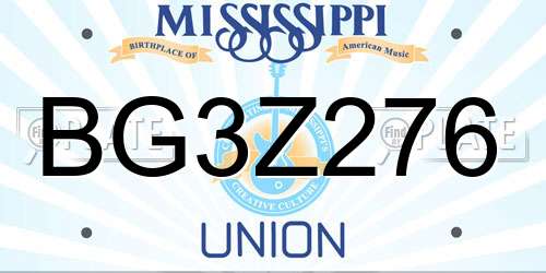 BG3Z276 Mississippi License Plate