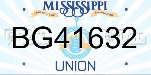 BG41632 Mississippi License Plate
