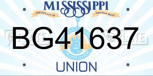 BG41637 Mississippi License Plate