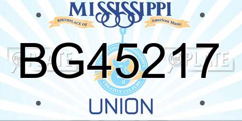 BG45217 Mississippi License Plate