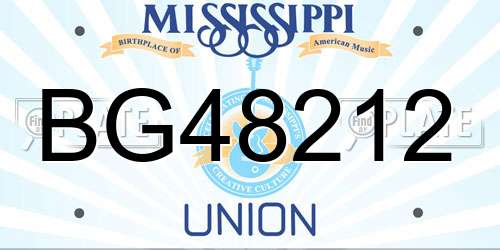BG48212 Mississippi License Plate