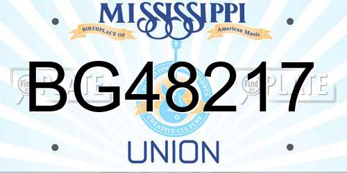 BG48217 Mississippi License Plate