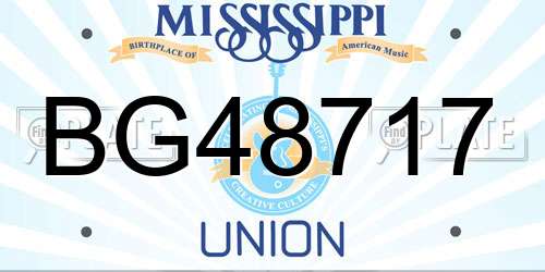 BG48717 Mississippi License Plate