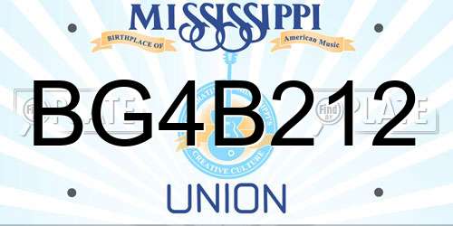 BG4B212 Mississippi License Plate