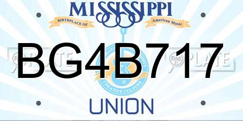 BG4B717 Mississippi License Plate