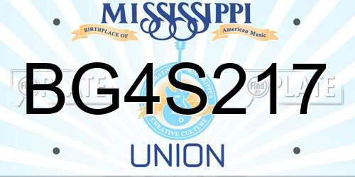 BG4S217 Mississippi License Plate