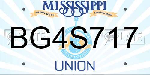 BG4S717 Mississippi License Plate