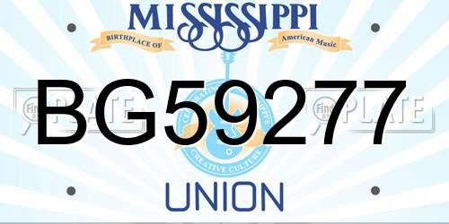 BG59277 Mississippi License Plate
