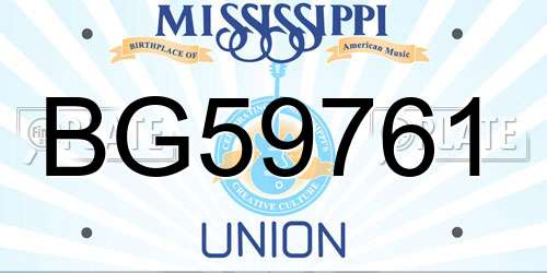 BG59761 Mississippi License Plate
