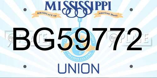 BG59772 Mississippi License Plate