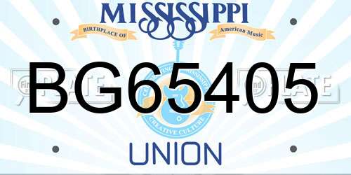 BG65405 Mississippi License Plate