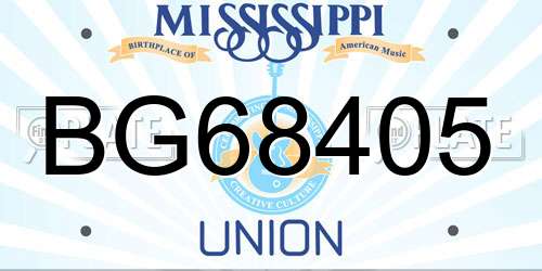 BG68405 Mississippi License Plate