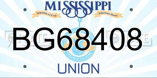 BG68408 Mississippi License Plate