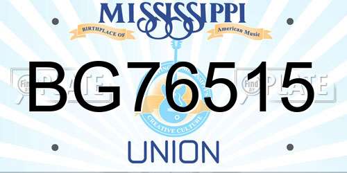 BG76515 Mississippi License Plate